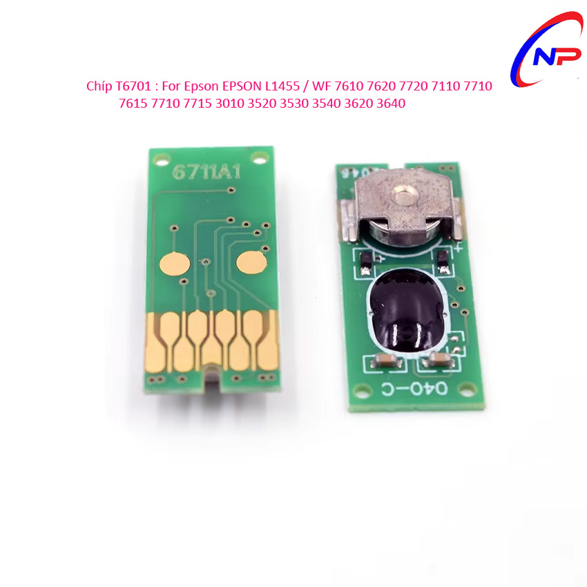 Chip-t6701-EPSON L1455 / WF 7610-7620 7720 7110 7710 7615 7710 7 Chip Mực Thải Epson L1455 / WF 7710 / 7720 / WF-3520 / 3530 3540 3620