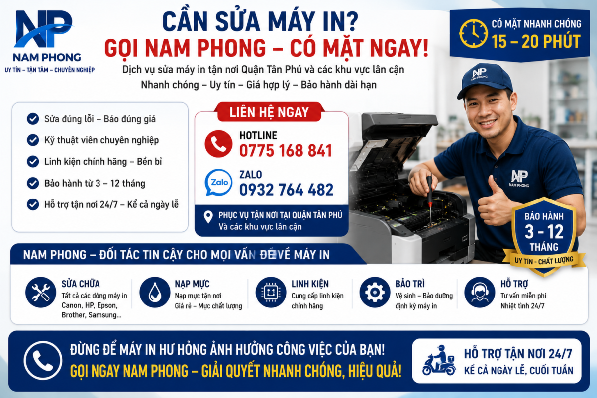 cần sửa máy in quận tân phú