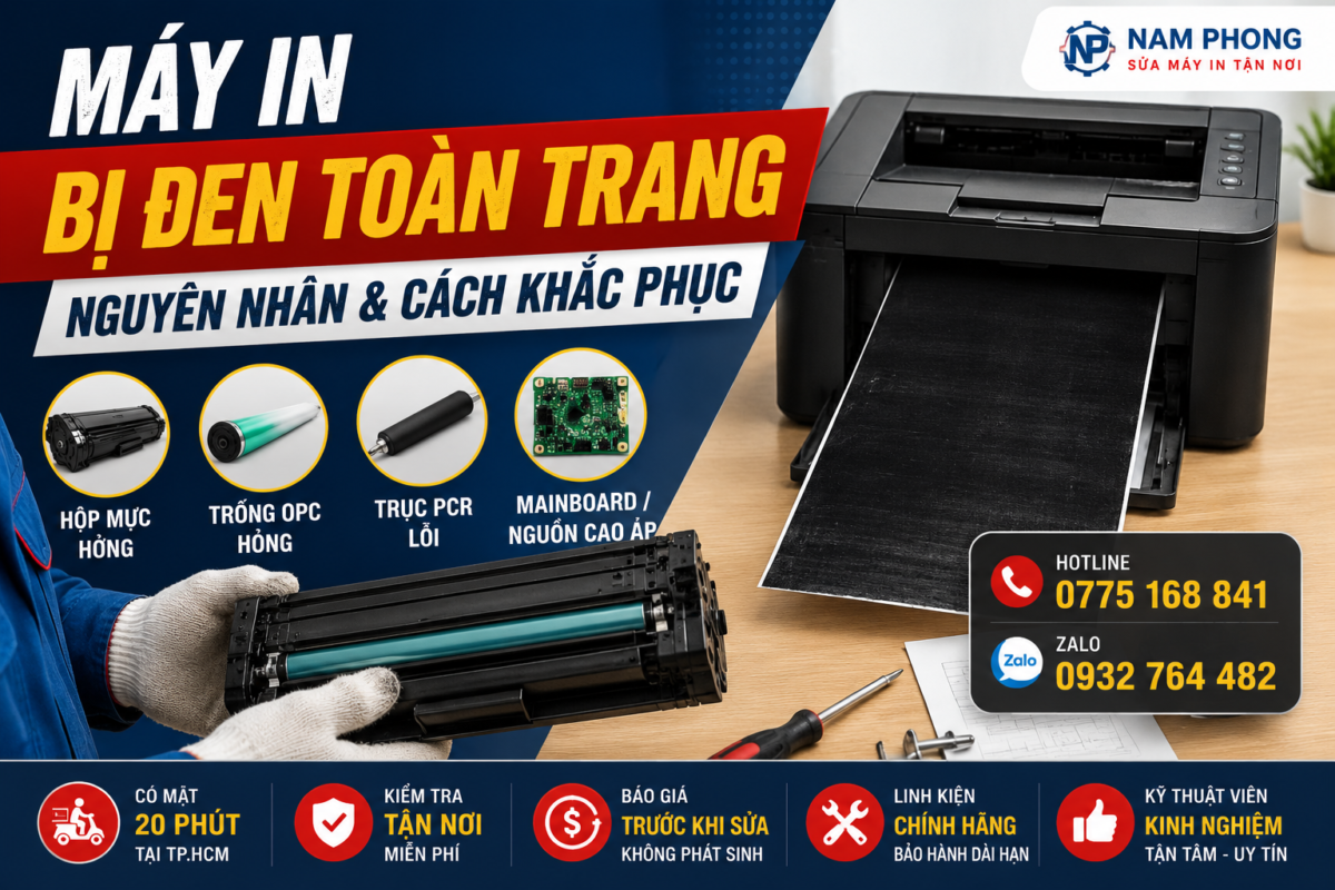máy in bị đen toàn trang