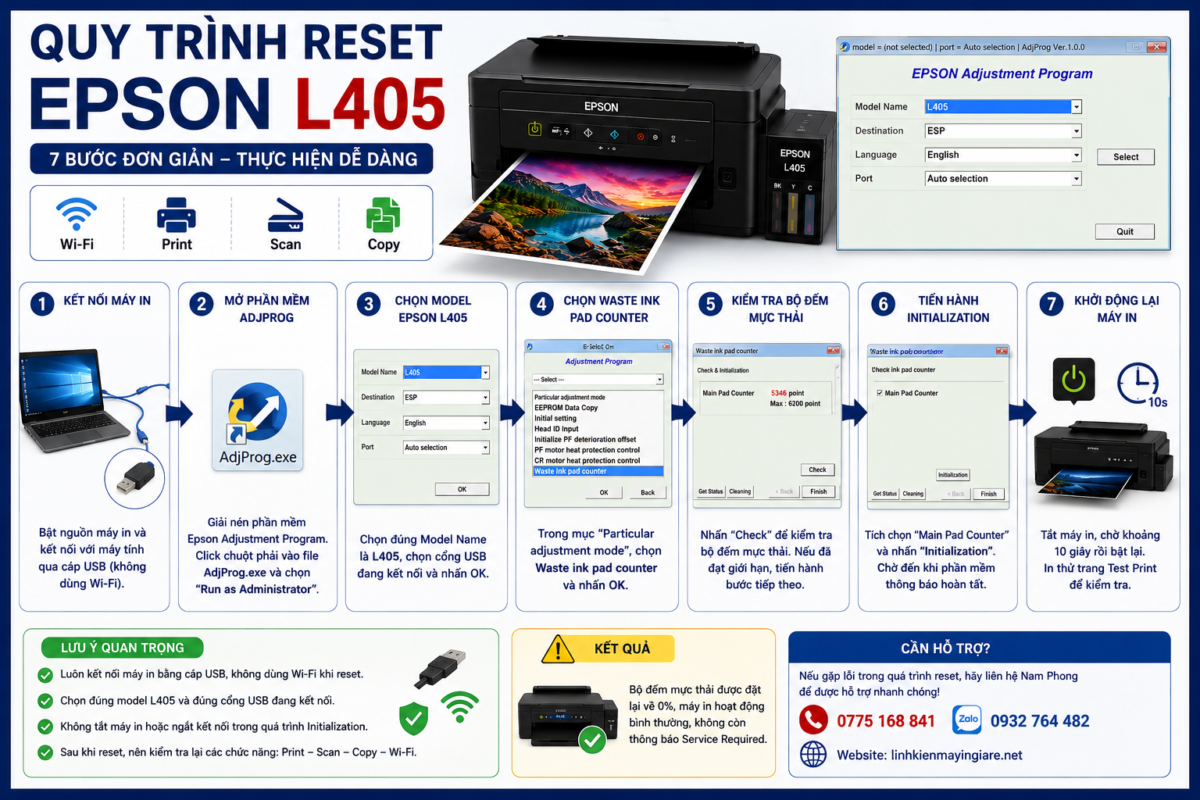 Quy Trình Reset Epson L405