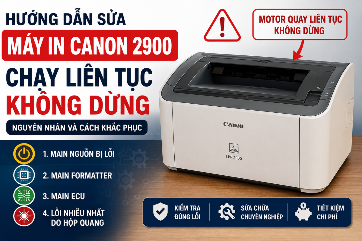 Sửa Lỗi Canon 2900 Chạy Liên Tục Không Dừng